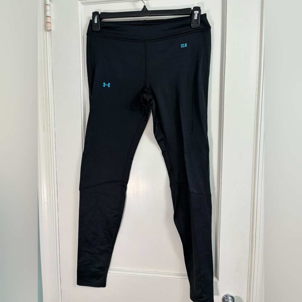 Under Armour Black Leggings with Teal Accents